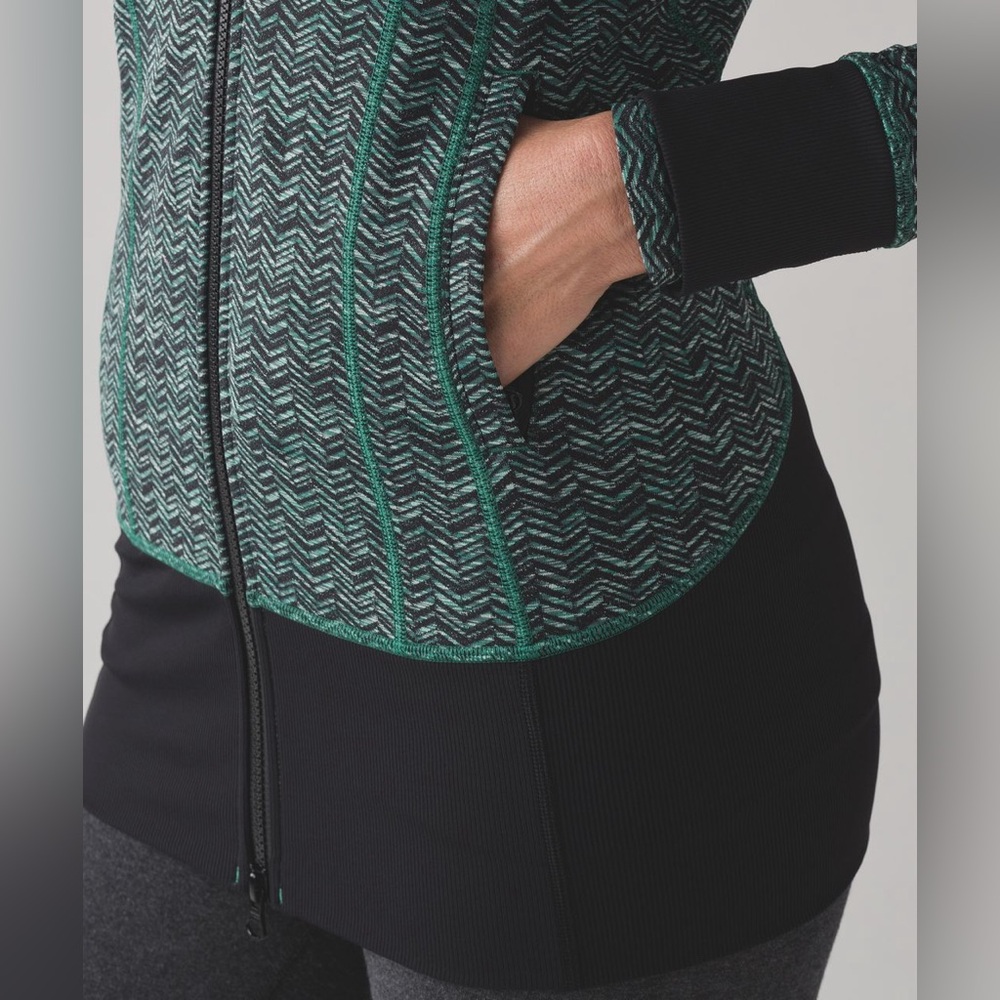 Lululemon Daily Practice Jacket Irregular Spacebone Sea Mist Deep Green / Black - Picture 6 of 16